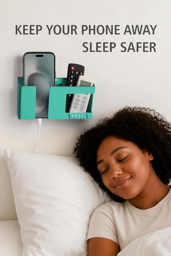Image of WALLVIEW TECH Wall Mobile Holder Multi-Purpose Mobile Stand for Wall Remote Holder & Mobile Charging Stand,Wall Smartphones Kitchen Organizer Rack Wall Mounted Useful Gadget-(Green)