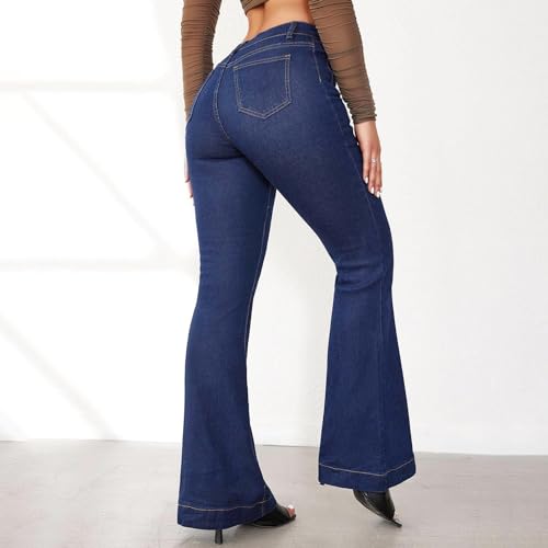 Flare Jeans for Women High Waisted Bell Bottom Bootcut Jeans Wide Leg Butt Lifting Stretchy Denim Pants with Pockets3