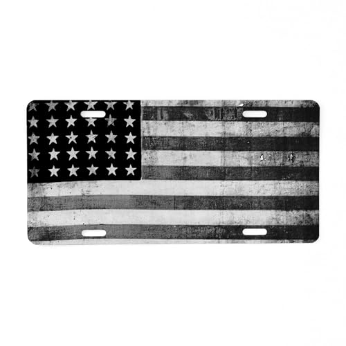 CafePress American Vintage Flag Black Aluminum License Plate, Front License Plate, Vanity Tag