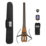 【Designed for Travel】This ultralight portable guitar is the travel version guitar. Weighing only about 3.8 pounds, its headless body easily for tight travel situations like backstage warmups, and practice on the move. 【Practice Anytime, Anywhere】The ...