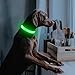 Illumifun Light Up Dog Collar, USB Rechargeable LED Dog Collar Glow in the Dark，Adjustable Pet Safety Lights for Night Walking (Green, Medium)