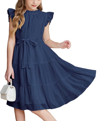 Arshiner Mädchen Sommerkleid Blau Kleid Chiffon Kinderkleider Festkleider...