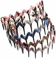 Amazon.com : 5PCS Zig Zag Wrapped Cloth Headband Plastic