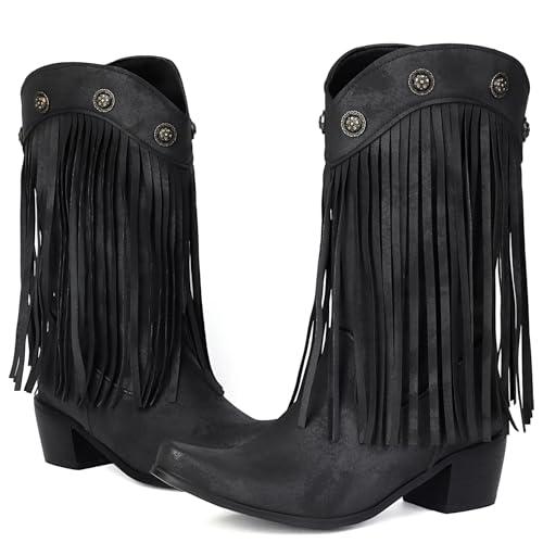 Justin ホワイト フリンジ ウエスタンブーツ 6B Justin ホワイト フリンジ ウエスタンブーツ 6B