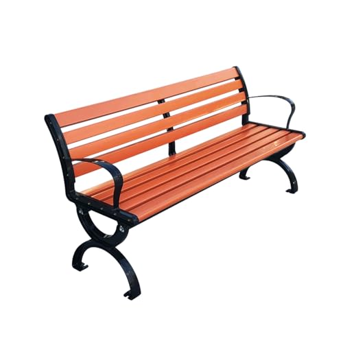 Banc d'extérieur pour parc et jardin en bois plastique avec cadre fonte 150cm
