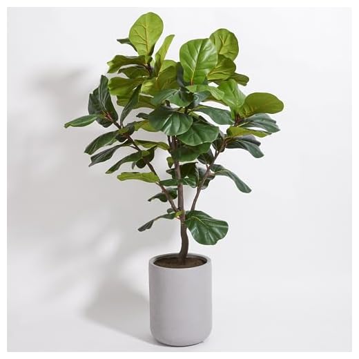 CG Hunter Faux Fiddle Leaf Fig Tree, Premium Artificial Indoor Plant Stands 5’ Tall, Lifelike-Leaves & Hand Painted Trunk Faux-Fiddle Leaf Fig Tree Appearance, Taupe Planter Pot Included