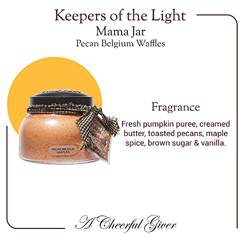 A Cheerful Giver - Pecan Belgium Waffles Mama Scented Glass Jar Candle (22Oz) With Lid & True To Life Fragrance Made In Usa #TOP3