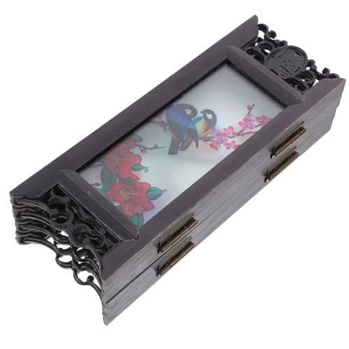 BAZEITFLOW Biombo Pequeño Plegable Mini Pantalla de Panel Chino para Escritorio, Decoración Clásica Antigua, Divisor Multifuncional para Hogar y Oficina, Diseño Ligero y Compacto