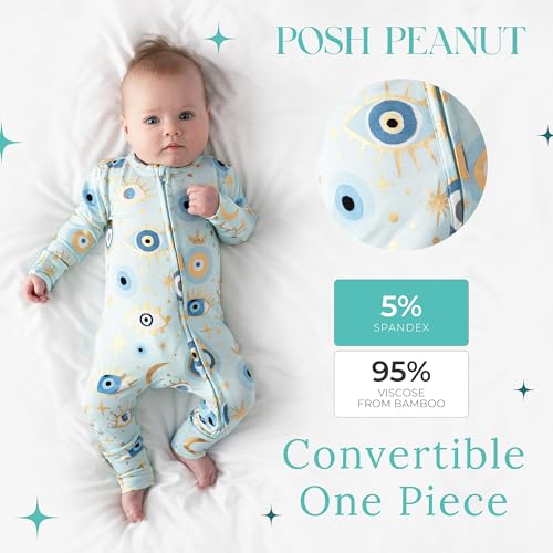 Image of Posh Peanut Girls Convertible Baby Sleepers, Toddlers Footless Pajamas | True To Size Fit With 2-Way Zipper, Convertible Mittens /Footies With Grips, Tagless Gentle Comfort, Easy Care Wash