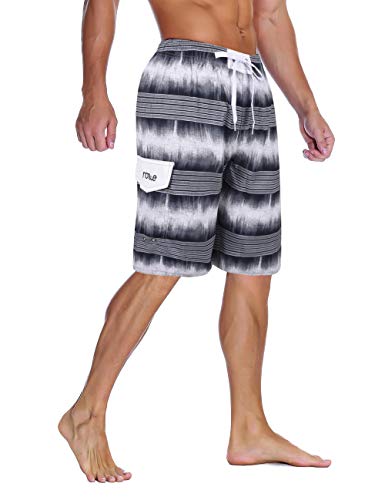 Image of Nonwe Men's Beachwear Quick Dry Striped Board Shorts