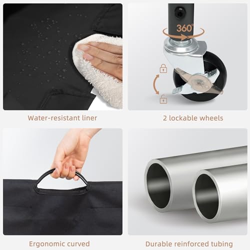 STORAGE MANIAC 3 Section Laundry Sorter, 35.9 Gal (136 L) Laundry Hamper Cart with Heavy Duty Rolling Lockable Wheels and Removable Bags, Clothes Organizer Basket Clothes Separator Hamper, Black - Image 6