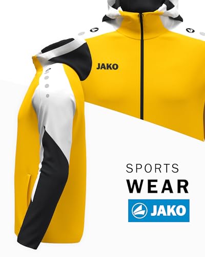 JAKO Unisex Kapuzenjacke Dynamic, gelb/weiß/schwarz, XXL – Ansicht 3