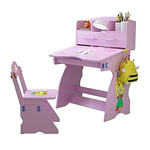 studiebalie Children’s Study Desk boekenkast combinatie schrijftafel en stoel set primaire school bureau meisje mannelijk bureau en stoel Slaapkamer met laden (Color : Pink)