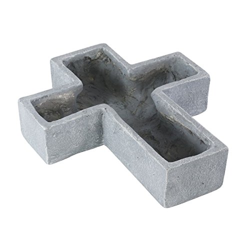 Greemotion Vaso a Forma di Croce Grigio, Croce per...
