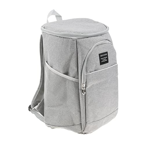 Mochila enfriadora de 18 L para camping, picnic, lonchera aislada, color gris, gris claro