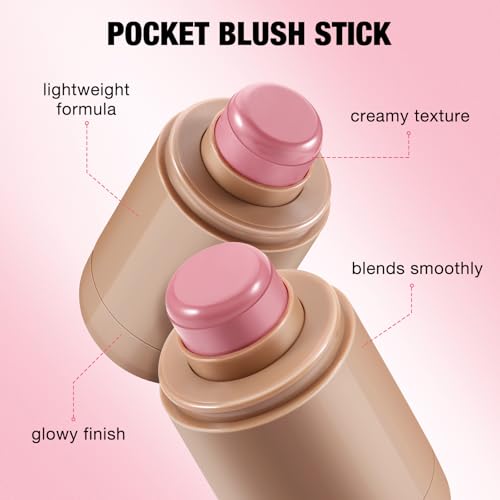 Boobeen Pocket Cream Blush Stick para Mejillas Multi Stick para Labios y Mejillas Lápiz Labial y Maquillaje de Mejillas para Mujeres Mayores - imagen 6