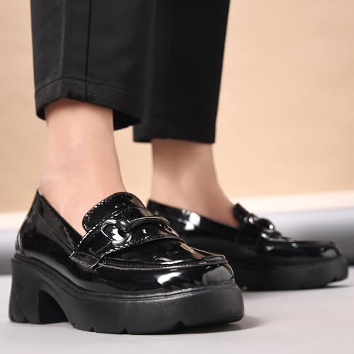 Image of JM LOOKS Women's Stylish Loafers Chunky Sole for Slip On Casual Shoes for Work & Office