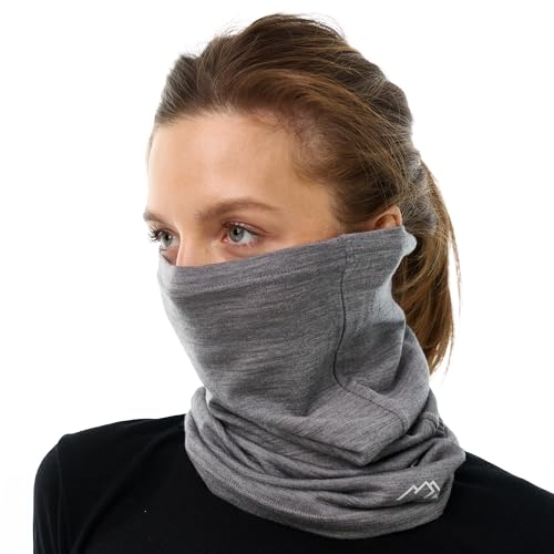 Image of Merino Wool Sun & Wind-proof Neck Gaiter 17.5um - Breathable Multi-Use Face Covering - Neck Warmer & Ski Mask for Women, Men