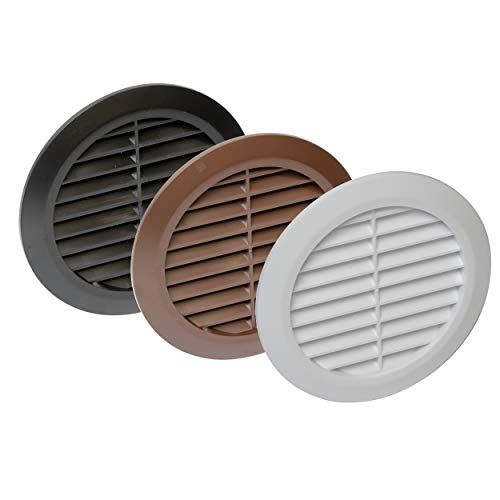 Vent Systems 4'' Inch - Black - Soffit Vent Cover - Round Air Vent Louver - Grill Cover - Built-In Insect Screen - Hvac Vents For Bathroom, Home Office, Kitchen #TOP6