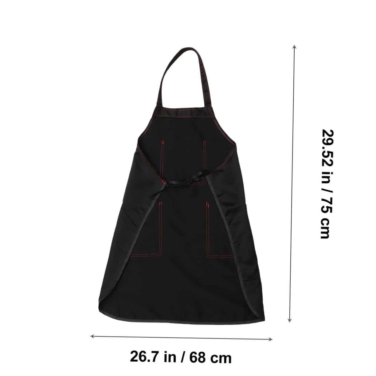 Cabilock Professional Hairdresser Apron 1pc Waterproof Polyester Work Uniform 3 Pockets Black One Size Fits