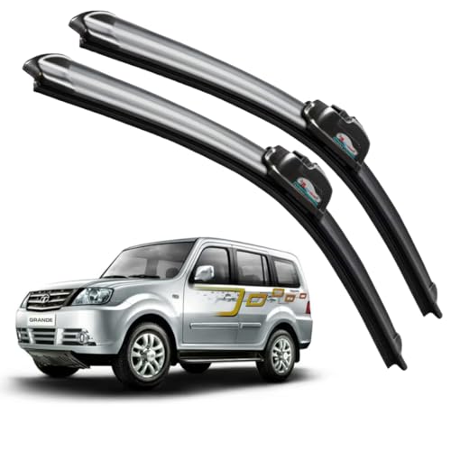 Image of Frameless Rubber Car Wiper Blades Set of 2 Compatible with (TATA Sumo Grande (D-20,P-20))