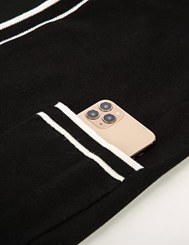 Open Front Knit Cardigan Jacket For Women Black Knit Cardigan Sweater For Women For Office(Contrast Black,Xl) #TOP3