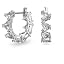 Triangle Cut Rhodium Finish