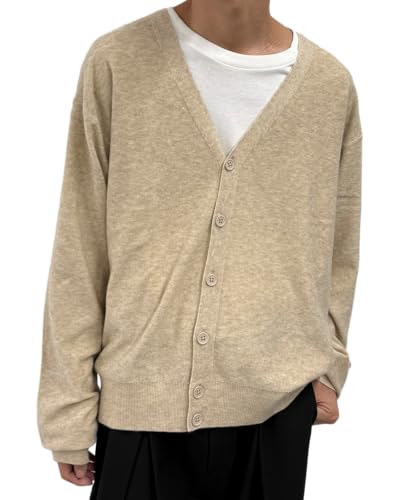 [ウィゴー] 男女兼用 ドロップ ショルダー カーディガン 服 秋服 冬服 トップス 仕事着 長袖 羽織 ニット ギフト プレゼント スクール メンズ M ベージュ（Amazon）