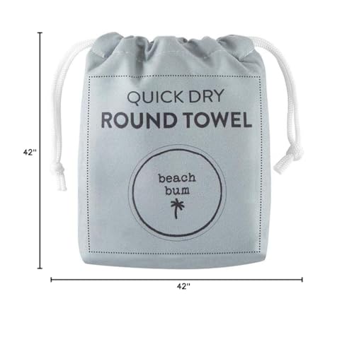 Image of Stephan Baby Towels - Quick Dry Microfiber Infant or Toddler Beach Towel Round, 42-Inch Round, Grey - Beach Bum