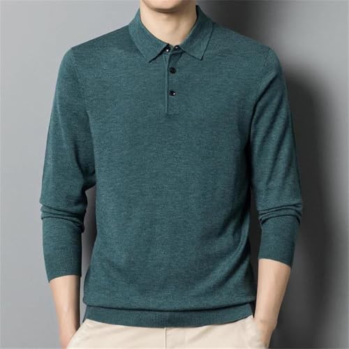 Men's Knitwear Thin Long-Sleeved Lapel Casual Solid Color Loose Knitted Top2