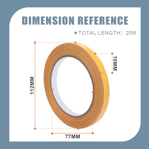 Innfeeltech 1 Rolle 10mm*20M Doppelseitiges Teppichklebeband Hochleistungs-Breitmontageband, Stickt Gewebeband für Wand Boden Teppich