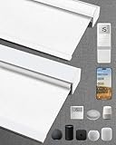Kincmo Motorized Blinds with Remote,100% Blackout Motorized Roller Shades Work with Apple Homekit,Alexa,Google, Custom Electric Blinds with App,Voice Control (Classic White)