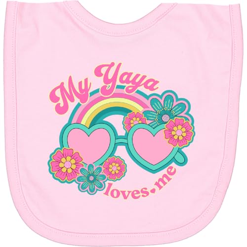 inktastic My Yaya Loves Me Grandchild Rainbow Newborn Bib