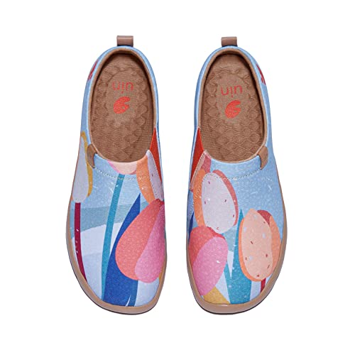 Image of UIN Women's Slip On Shoes Colorful Comfortable Lightweight Art Travel Sneakers Casual Floral Stylish Everyday Loafers