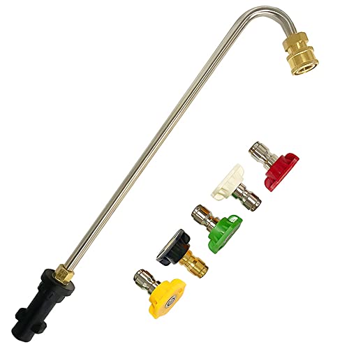 Herramientas limpieza canalones para Karcher K2 K3 K4 K5 K6 K7, extensión lavado presión, varita limpiadora canalones con 5 boquillas pulverización para lavadora presión, limpiador tren rodaje (U)