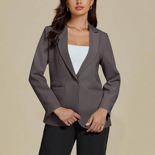 Womens Blazer Business Casual Open Front Cardigan Tops Office Work Long Sleeve Light Suit Jackets with Pockets A014