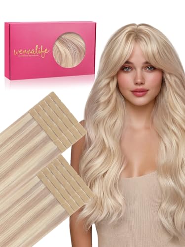 WENNALIFE 3.15 inch Wide Tape in Hair Extensions Human Hair, Tape in Weft