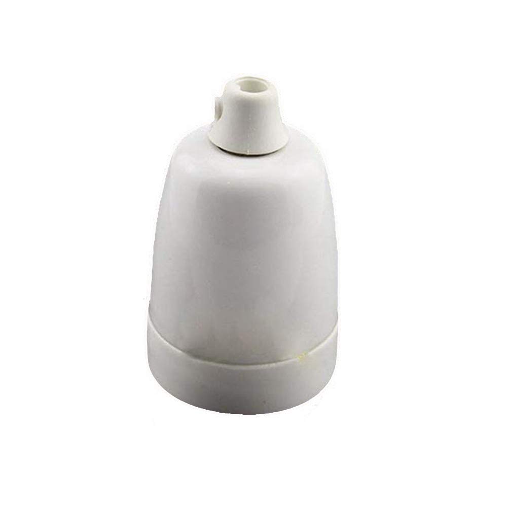E27 - Soporte para lámparas de cerámica (porcelana, 5 unidades), color blanco
