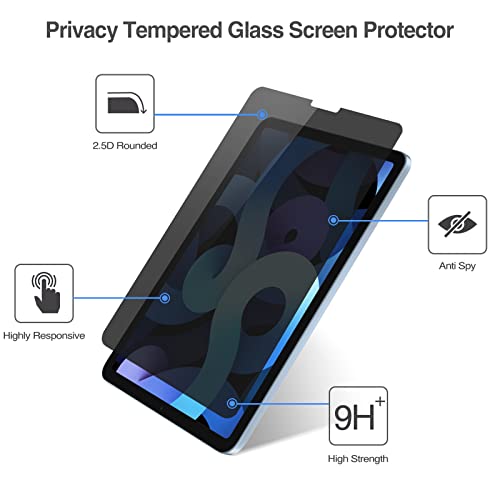 ProCase 1 Pack for iPad Air 5th 2022/ Air 4th 2020/ iPad Pro 11 4th 2022/ 3rd 2021/ 2nd 2020/ 1st 2018 Privacy Screen Protector, Anti-Spy Tempered Glass for 10.9 iPad Air 5 4 / iPad Pro 11" 4 3 2 1 by ProCase - Image 4