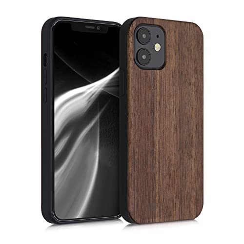 kwmobile Real Wood Case Compatible with Apple iPhone 12 / iPhone 12 Pro Case - Hard Wooden Cover...