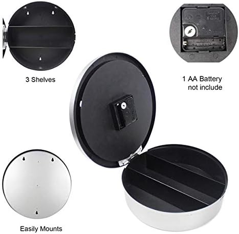 Wall Clock with Hidden Safe Storage Space, COPACHI 10 Inch Round Quartz Clock Large Black Figures Live with Battery Operated Ideal for Home,Kitchen
