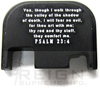 RSM PSALM 23:4 Rear Slide Cover Plate For GLOCK Gen 1 2 3 4 ALL MODELS 17 19 20 21 23 25 26 27 29 30 31 32 33 34 35 36 9mm 10mm .357 .40 .45 by RSM_USA