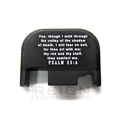 RSM PSALM 23:4 Rear Slide Cover Plate For GLOCK Gen 1 2 3 4 ALL MODELS 17 19 20 21 23 25 26 27 29 30 31 32 33 34 35 36 9mm 10mm .357 .40 .45 by RSM_USA