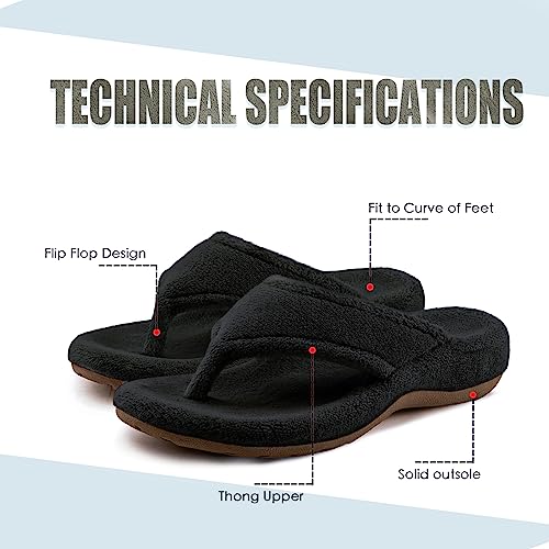 BCSTUDIO Women's Flip Flop Slippers with Arch Support Orthotic Insole Fuzzy Slides Thong Slippers for Women Indoor and Outdoor3