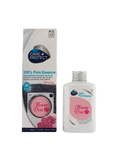 CARE + PROTECT Mousse Rose , Esencia 100% Pura, Fragancia de Lavandería para Lavadoras, Esencia Concentrada para Ropa y Ropa, Fórmula Activa de Larga Duración, hasta 5 semanas, 20 ciclos, 100ml