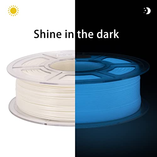 Image of iSANMATE 3D Printer Filament, PLA Filament Glow in The Dark Blue, 1.75mm 3D Printing Filament, Dimensional Accuracy + /- 0.03 mm, 1 kg Spool