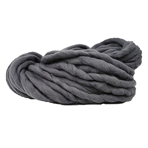 dodtazz 極太 毛糸 チャンキーニット 北欧風 ヤーン 手芸 ハンドメイド 手編み 太い (ダークグレー)