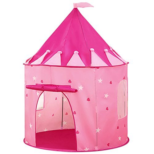 Baybee Play Tent House with Glow in The Dark Stars, conveniently Folds in to a Carrying Case, Your Kids Will Enjoy This Foldable Pop Up Pink Play Tent/House Toy for Indoor & Outdoor Use(Pink)