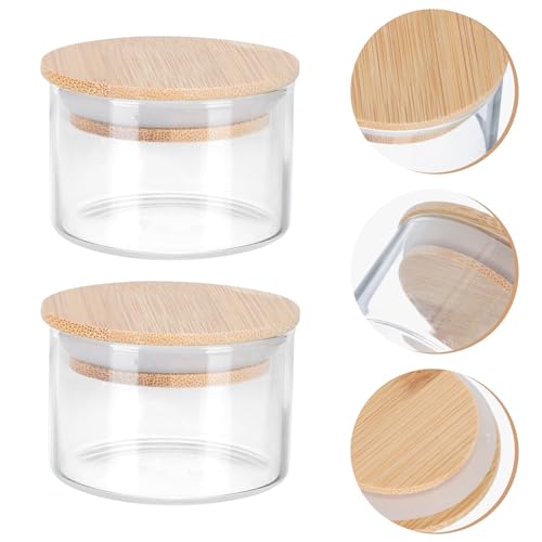 2 vasos de vidrio para manicure con tapa miniatura 7