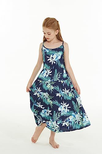 Image of Family Matching Hawaiian Clothes, Orchid Breeze Navy | Lightweight 100% rayon • Family matching outfits • Beach vacations • Luaus • Cruises • Family photos